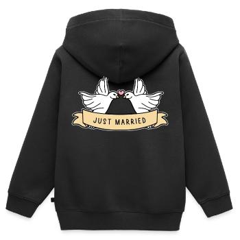 Just Married Hochzeit - Kinder Premium Organic Zip Hoodie - Schwarz - Hinten - AI Model Kid Male (0cm)