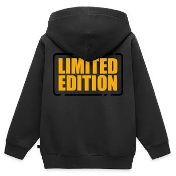 Limited Edition besonders einzigartig Unikat Juwel - Kinder Premium Organic Zip Hoodie - Schwarz - Hinten - AI Model Kid Male (0cm)