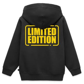 Limited Edition besonders einzigartig Unikat Juwel - Kinder Premium Organic Zip Hoodie - Schwarz - Hinten - AI Model Kid Male (0cm)