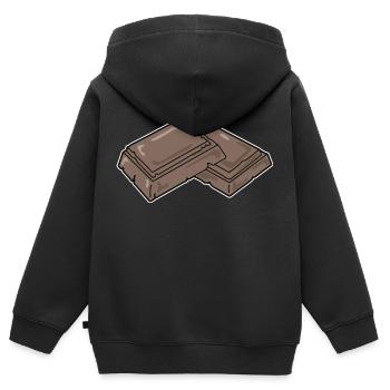 Schokolade - Kinder Premium Organic Zip Hoodie - Schwarz - Hinten - AI Model Kid Male (0cm)