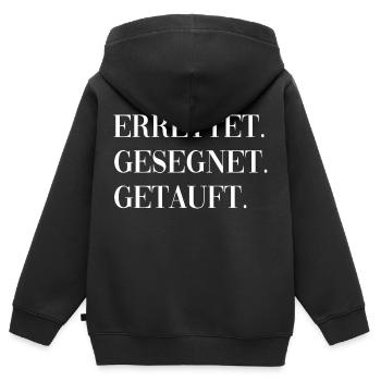 getauft - christliches design - Kinder Premium Organic Zip Hoodie - Schwarz - Hinten - AI Model Kid Male (0cm)