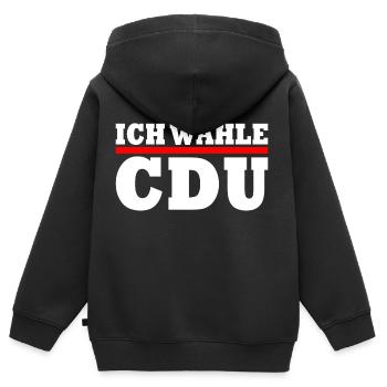 Ich wähle cdu - Kinder Premium Organic Zip Hoodie - Schwarz - Hinten - AI Model Kid Male (0cm)