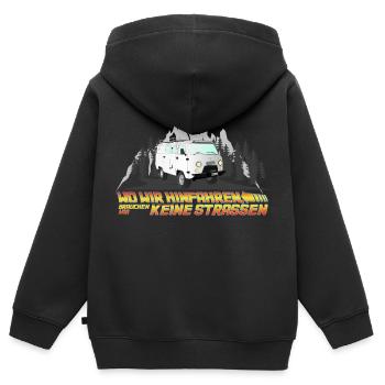 UAZ -Wo wir hinfahren, brauchen wir keine Strassen - Kinder Premium Organic Zip Hoodie - Schwarz - Hinten - AI Model Kid Male (0cm)