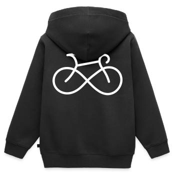 INFINITE STYLIZED BICYCLE - Kids Premium Organic Zip-up Hoodie - black - Back - AI Model Kid Male (0cm)