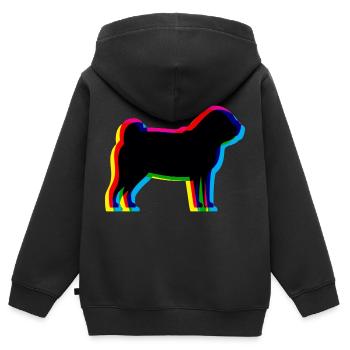 CMYK Pug - Kids Premium Organic Zip-up Hoodie - black - Back - AI Model Kid Male (0cm)