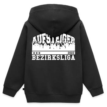 Aufsteiger 2022 Bezirksliga Aufstieg Fußball - Kinder Premium Organic Zip Hoodie - Schwarz - Hinten - AI Model Kid Male (0cm)