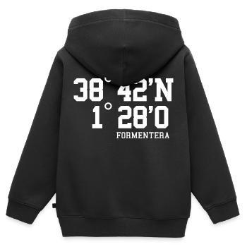 Formentera Balearen Urlaub Insel Geschenk - Kinder Premium Organic Zip Hoodie - Schwarz - Hinten - AI Model Kid Male (0cm)