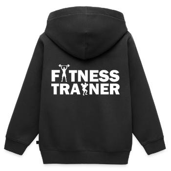 Fitnesstrainer Fitness Personal Trainer - Kinder Premium Organic Zip Hoodie - Schwarz - Hinten - AI Model Kid Male (0cm)