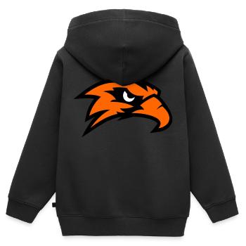 Adlerkopf - Kinder Premium Organic Zip Hoodie - Schwarz - Hinten - AI Model Kid Male (0cm)