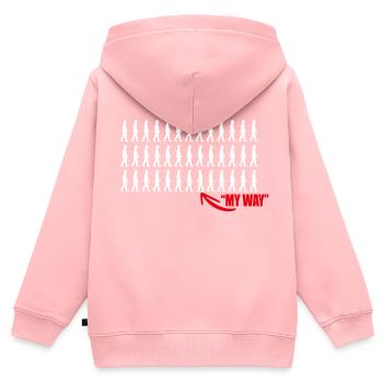 My Way Motif - Kids Premium Organic Zip-up Hoodie - rose - Back - AI Model Kid Female (0cm)
