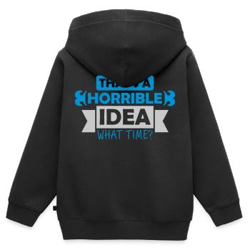 C’est une idée horrible - Sweat Premium à capuche zippé enfant bio - noir - Dos - AI Model Kid Male (0cm)