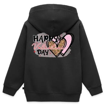 Bonne Valentina Day! - Sweat Premium à capuche zippé enfant bio - noir - Dos - AI Model Kid Male (0cm)