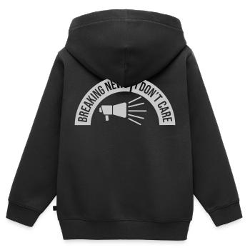 Breaking news don't care - Kinder Premium Organic Zip Hoodie - Schwarz - Hinten - AI Model Kid Male (0cm)
