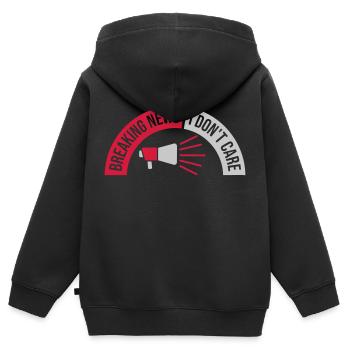Breaking news don't care - Kids Premium Organic Zip-up Hoodie - black - Back - AI Model Kid Male (0cm)