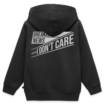 Breaking news don't care - Kinder Premium Organic Zip Hoodie - Schwarz - Hinten - AI Model Kid Male (0cm)