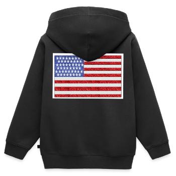 Flagge der Vereinigten Staaten - Kinder Premium Organic Zip Hoodie - Schwarz - Hinten - AI Model Kid Male (0cm)
