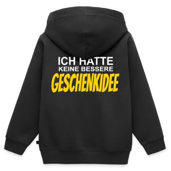 Beste Geschenkidee - Kinder Premium Organic Zip Hoodie - Schwarz - Hinten - AI Model Kid Male (0cm)