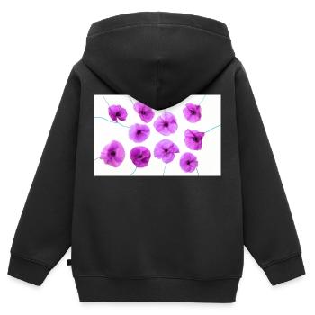 PAVOT Violet - Sweat Premium à capuche zippé enfant bio - noir - Dos - AI Model Kid Male (0cm)
