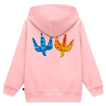 Trident - armoiries de l’Ukraine - Sweat Premium à capuche zippé enfant bio - rose - Dos - AI Model Kid Female (0cm)