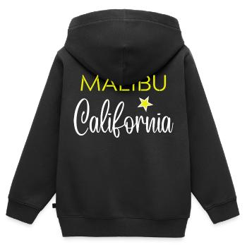 MALIBU California - Sweat Premium à capuche zippé enfant bio - noir - Dos - AI Model Kid Male (0cm)