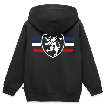 LOGO LION DESIGN BLUE WHITE RED France - Kids Premium Organic Zip-up Hoodie - black - Back - AI Model Kid Male (0cm)