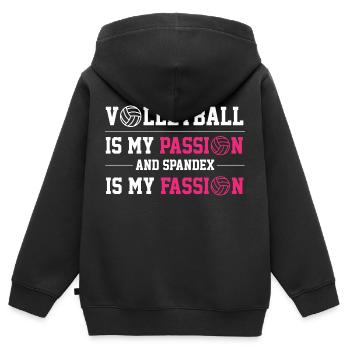 volleyball is my passion Design - Kinder Premium Organic Zip Hoodie - Schwarz - Hinten - AI Model Kid Male (0cm)
