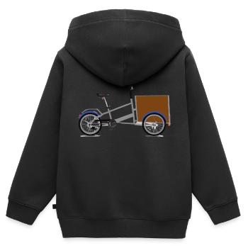 Cargo Bike Cargo Bike Gift Idea - Kids Premium Organic Zip-up Hoodie - black - Back - AI Model Kid Male (0cm)