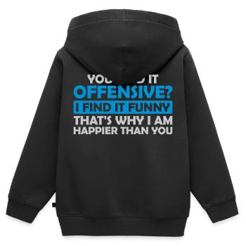 You find it offensive - Kinder Premium Organic Zip Hoodie - Schwarz - Hinten - AI Model Kid Male (0cm)