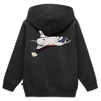 Vol de la navette spatiale - Sweat Premium à capuche zippé enfant bio - noir - Dos - AI Model Kid Male (0cm)
