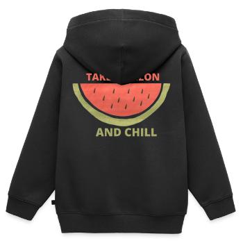 take a melon and chill - Kinder Premium Organic Zip Hoodie - Schwarz - Hinten - AI Model Kid Male (0cm)