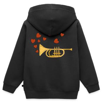 Musikinstrument - Kinder Premium Organic Zip Hoodie - Schwarz - Hinten - AI Model Kid Male (0cm)
