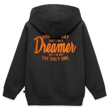 Vous pouvez dire que je suis un rêveur - Sweat Premium à capuche zippé enfant bio - noir - Dos - AI Model Kid Male (0cm)