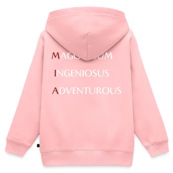 Mia - Kinder Premium Organic Zip Hoodie - Rosa - Hinten - AI Model Kid Female (0cm)