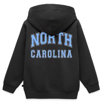 North carolina - Kinder Premium Organic Zip Hoodie - Schwarz - Hinten - AI Model Kid Male (0cm)