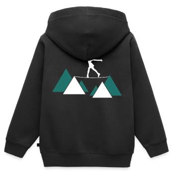 slackline slacken seilakrobatin seilartist balance - Kinder Premium Organic Zip Hoodie - Schwarz - Hinten - AI Model Kid Male (0cm)