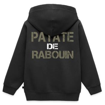 Patate de rabouin - Sweat Premium à capuche zippé enfant bio - noir - Dos - AI Model Kid Male (0cm)