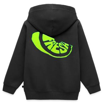 Frais frais doux nature frais fruits d’été frais - Sweat Premium à capuche zippé enfant bio - noir - Dos - AI Model Kid Male (0cm)