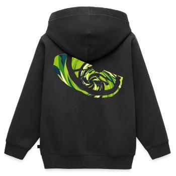 Frais frais doux nature frais fruits d’été frais - Sweat Premium à capuche zippé enfant bio - noir - Dos - AI Model Kid Male (0cm)
