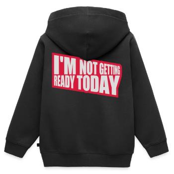 ne pas se préparer aujourd’hui - Sweat Premium à capuche zippé enfant bio - noir - Dos - AI Model Kid Male (0cm)