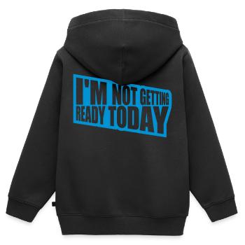 ne pas se préparer aujourd’hui - Sweat Premium à capuche zippé enfant bio - noir - Dos - AI Model Kid Male (0cm)
