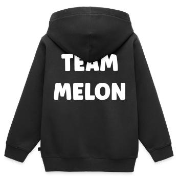 team Melon - Sweat Premium à capuche zippé enfant bio - noir - Dos - AI Model Kid Male (0cm)