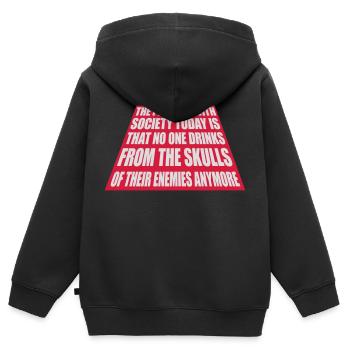 boissons de crânes ennemis - Sweat Premium à capuche zippé enfant bio - noir - Dos - AI Model Kid Male (0cm)