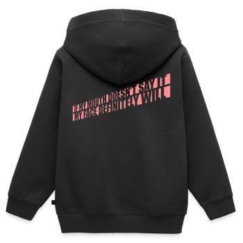 my face definitely will - Kinder Premium Organic Zip Hoodie - Schwarz - Hinten - AI Model Kid Male (0cm)