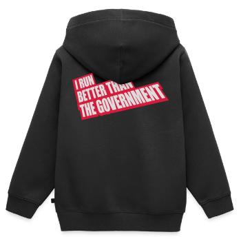 mieux fonctionner que le gouvernement - Sweat Premium à capuche zippé enfant bio - noir - Dos - AI Model Kid Male (0cm)