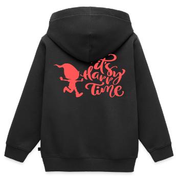 Onze - Sweat Premium à capuche zippé enfant bio - noir - Dos - AI Model Kid Male (0cm)