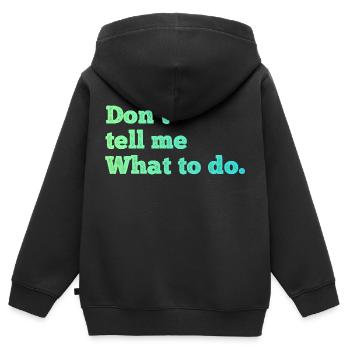 Sag mir nicht, was ich tun soll - Kinder Premium Organic Zip Hoodie - Schwarz - Hinten - AI Model Kid Male (0cm)