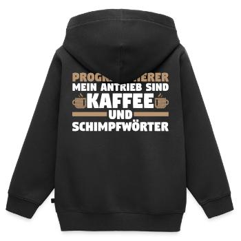 Programmieren Entwickler Coder Kaffee Programmiere - Kinder Premium Organic Zip Hoodie - Schwarz - Hinten - AI Model Kid Male (0cm)