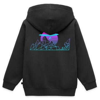 Hanggleiter Drachenflieger Deltasegler - Kinder Premium Organic Zip Hoodie - Schwarz - Hinten - AI Model Kid Male (0cm)