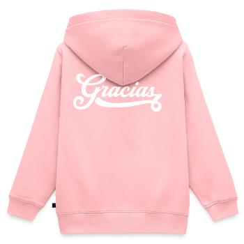 Gracias - Kinder Premium Organic Zip Hoodie - Rosa - Hinten - AI Model Kid Female (0cm)