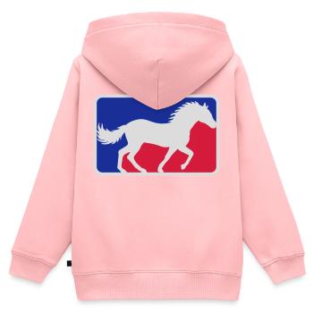 Rot Blau Sport Pferd - Kinder Premium Organic Zip Hoodie - Rosa - Hinten - AI Model Kid Female (0cm)
